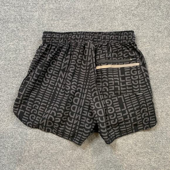 Legends Shorts Mens S Small Black Grey Luka 5 Inch Unlined Active Gym Train Run - Picture 8 of 11